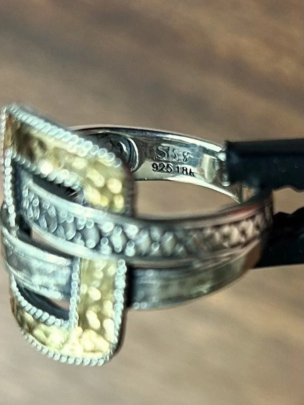 New ROSS SIMONS Sterling Silver and 18K Bali-Style Buckle Ring
